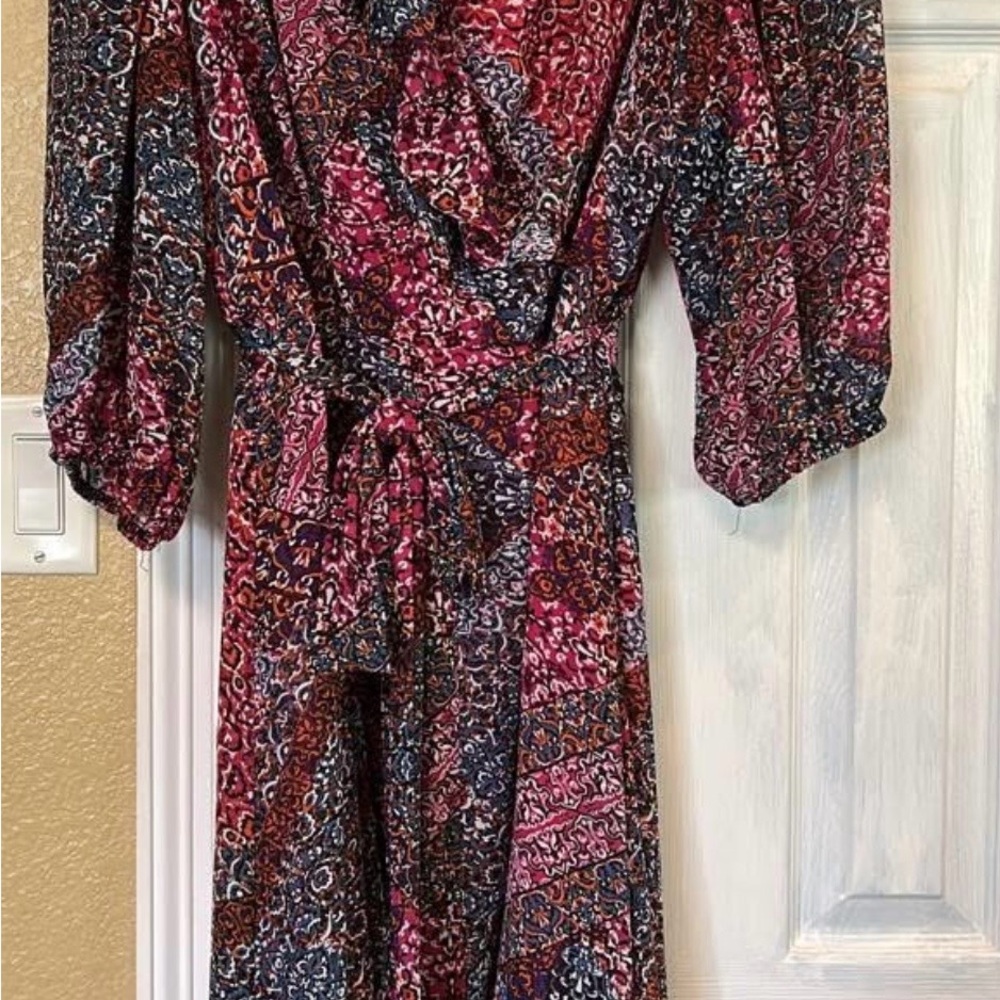 Jessica Howard Pink Multi-Color Patterned Wrap Dress
